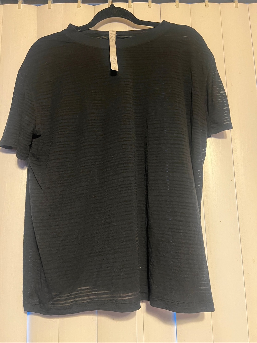 lululemon athletica Black Short-Sleeve Textured Crew Tee